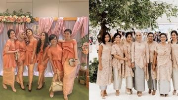 10 Busana Bridesmaid Beraksen Lipit Drapery. Kain Polos Sampai Brokat, Bisa Dijahit Gaya Ini