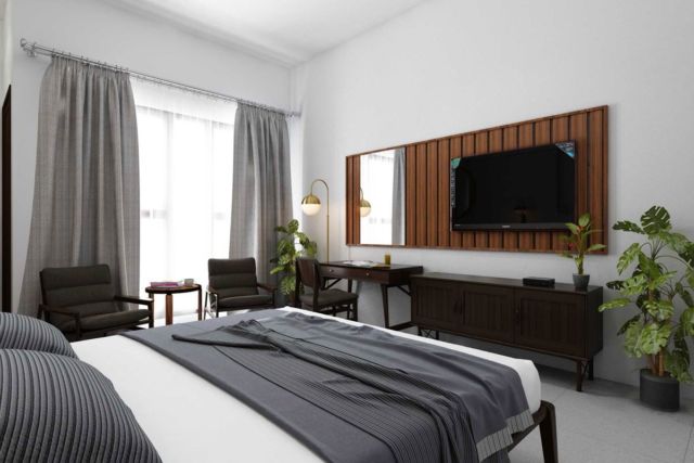 Kamar tidur Yudhistira Hotel di Jateng karya Design Archade