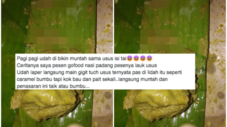 Cewek Apes Beli Nasi Padang Lauk Jeroan yang Masih Ada Kotoran, Mana Warnanya Mirip Saus Padang