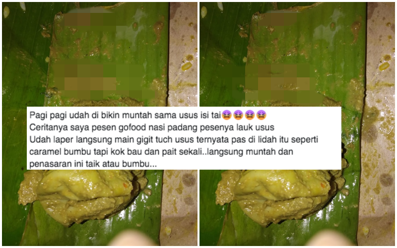 Cewek Apes Beli Nasi Padang Lauk Jeroan yang Masih Ada Kotoran, Mana Warnanya Mirip Saus Padang