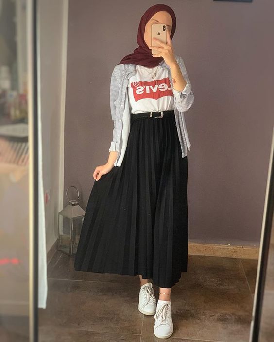 ootd rok plisket