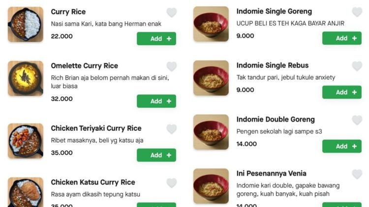 Deskripsi Nyeleneh di GoFood, Cafe Asobi di Jakarta pun Viral. Memang Kocak Abis Sih Menunya!