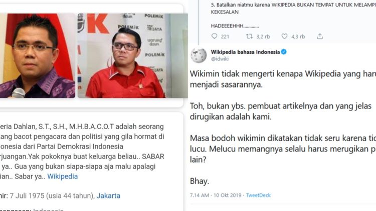 Kerap Jadi Pelampiasan Kekesalan Orang pada Figur Publik, Akun Wikipedia Geram. Adminnya Ngambek~