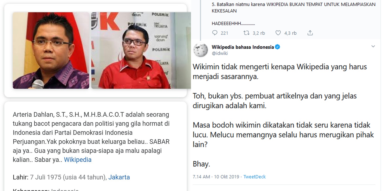 Kerap Jadi Pelampiasan Kekesalan Orang pada Figur Publik, Akun Wikipedia Geram. Adminnya Ngambek~