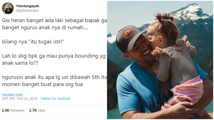 Viral Utas Ayah Milenial Soal Urus Anak di Rumah. Hei, Merawat Anak Bukan Cuma Tugas Istri Lo!