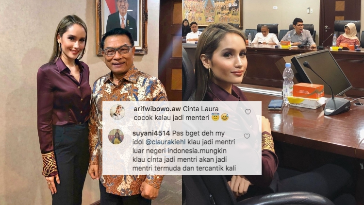 Unggah Foto Bareng Kepala Staf Kepresidenan Moeldoko, Cinta Laura Dipuji Netizen: Cocok Jadi Menteri