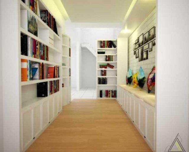 Perpustakaan mini di lorong rumah, proyek La Vintage oleh Dap Studio