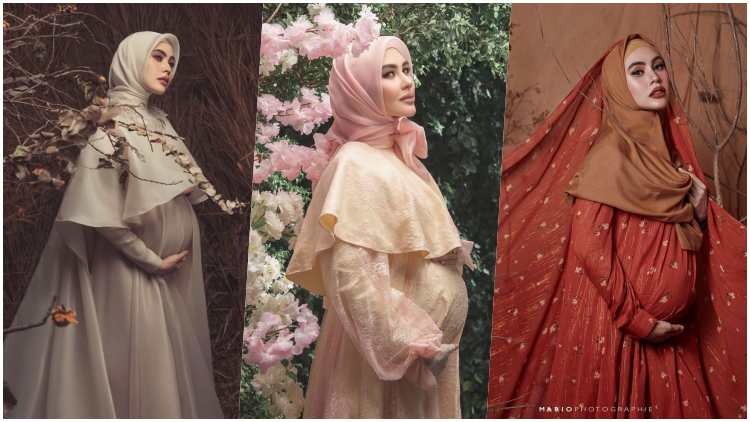 9 Ide Maternity Photoshoot Hijab ala Kartika Putri. Sopan Elegan, Sempurna Jadi Kenang-kenangan