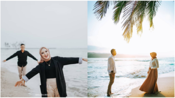 9 Ide Pre-wedding Tak Bersentuhan Berlatar Pantai Bagi yang Berhijab. Elegan dan Tetap Mesra!