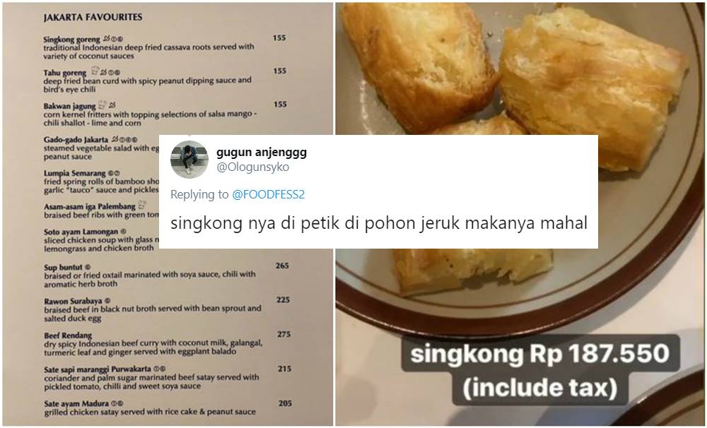 10 Tanggapan Kocak Warganet yang Turut Merinding Lihat Harga Menu Restoran Mewah. Singkong Aja Mahal