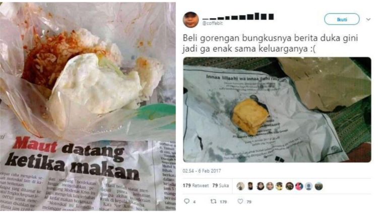 12 Balada Kocak Kertas Gorengan dan Nasi Bungkus. Kalau Konyol Begini, Makan pun Jadi Nggak Fokus