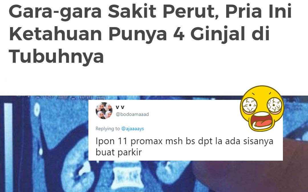 Ada Berita Orang dengan 4 Ginjal, Respons Warganet ini Bikin Ngakak di Luar Dugaan. Terlalu Santuy~