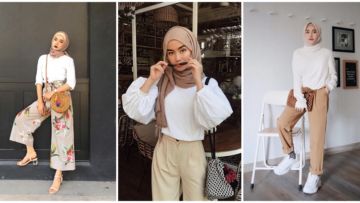 9 Hijabers Ini Enjoy Banget Pakai Atasan Putih Buat Keseharian. Paduannya Lucu-Lucu!