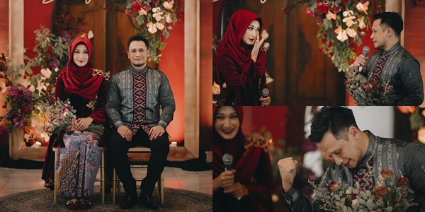 11 Detail Lamaran Dian Pelangi dalam Nuansa Merah yang Sakral dan Elegan. Ah, Ikut Senang~