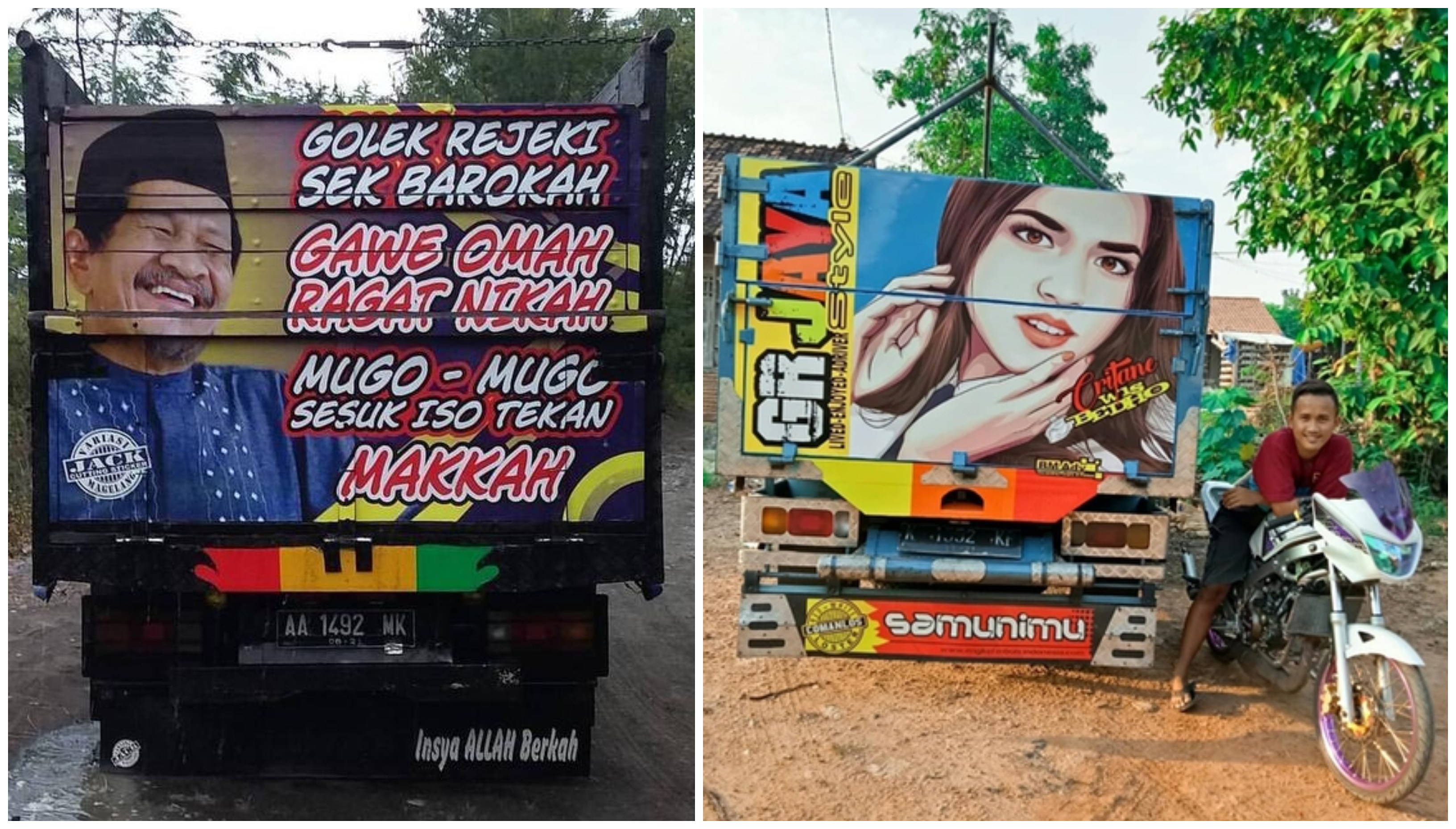 13 Gambar Wajah Artis yang Menghiasi Bagian Belakang Truk. Mereka pada Protes Nggak sih? :D