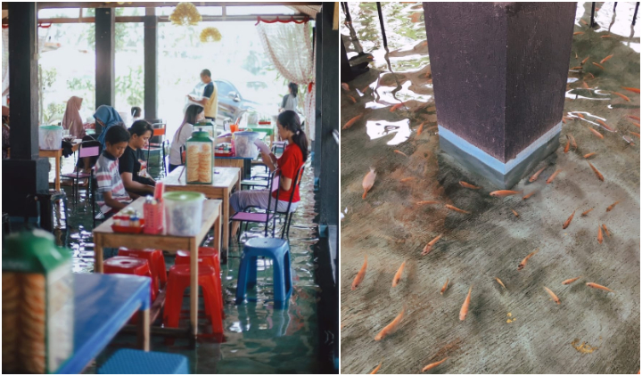 Uniknya Warung Soto Cokro Kembang di Sleman. Bisa Makan Soto Sambil Rendam Kaki di Kolam Ikan!