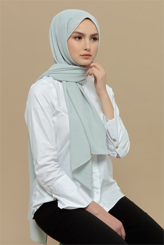 style baju putih hijab