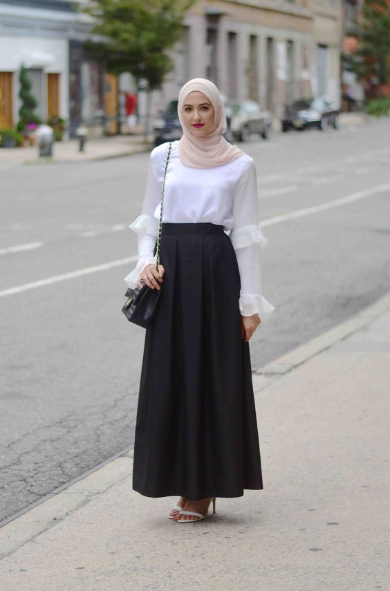 style baju putih hijab