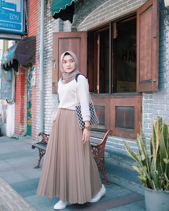 style baju putih hijab