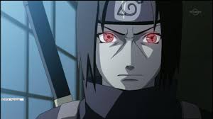 Uchiha Ithaci menggunakan mangekyou sharingan