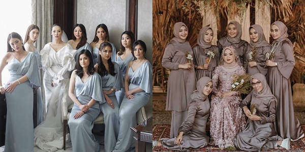 12 Model Baju Bridesmaid Satin Polos Terbaru