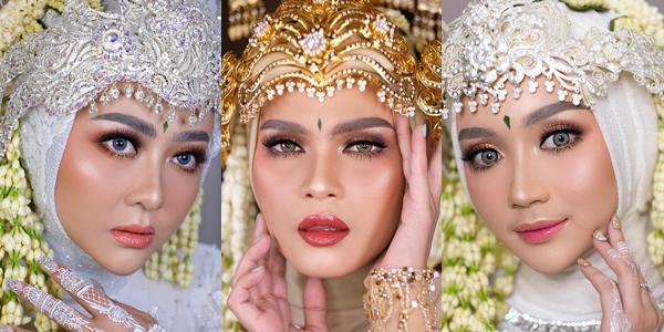 12 Ide Make-up Pengantin dengan Hijab dan Siger