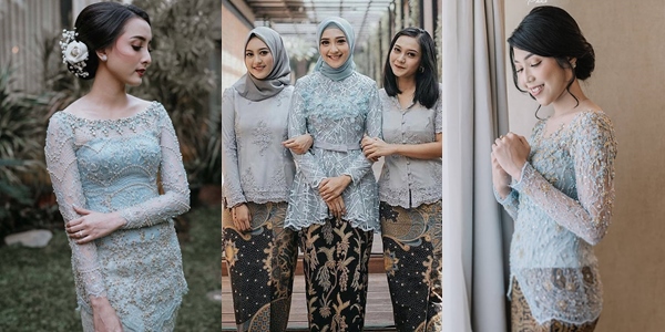 13 Ide Kebaya Nuansa Biru Muda untuk Lamaran. Anggun, Elegan dan Adem Banget Lihatnya!