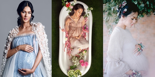 11 Maternity Photoshoot ala Istri Baim Wong, Paula Verhoeven. Serba Bunga dalam Berbagai Tema!