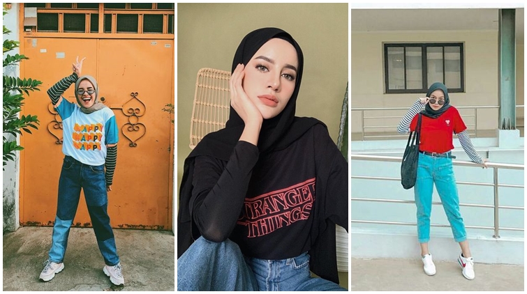 9 Hijabers Ini Percaya Diri Pakai Kaus dan Manset. Nggak Heran, Nyaman Sih!