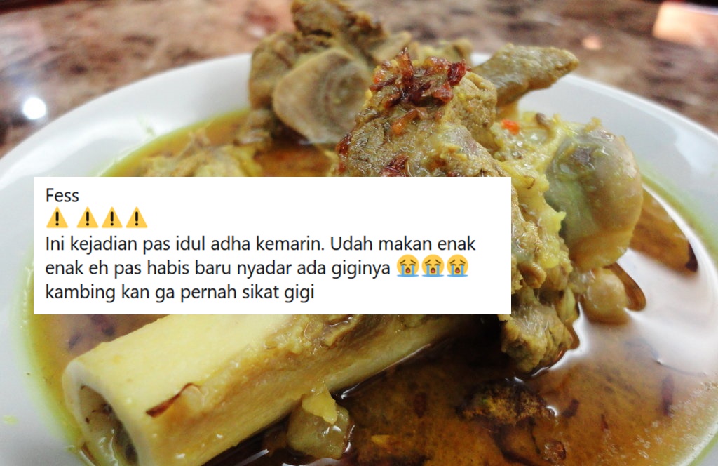 Habis Makan Gulai, Orang ini Kaget Ada Gigi Kambing di Piringnya. Cek Makanan Sebelum Masuk Mulut!