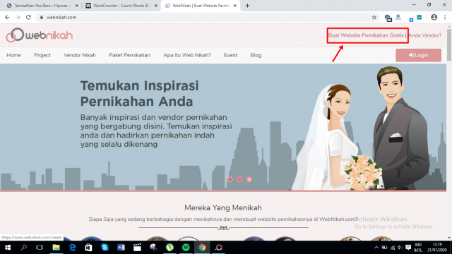 Cara Bikin Website Pernikahan