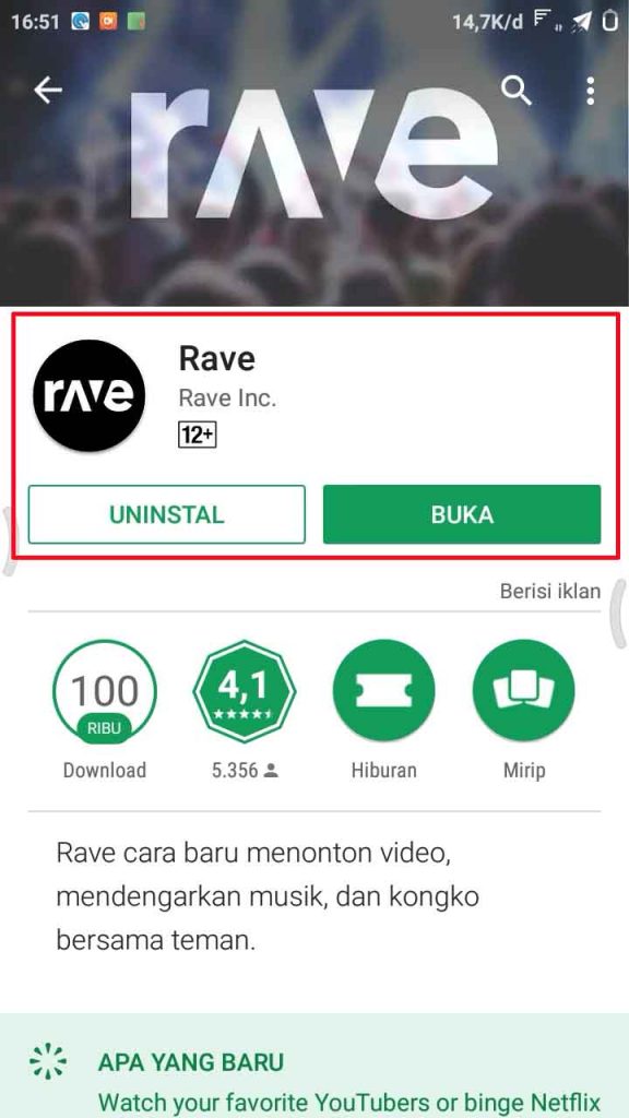 Aplikasi Nonton Bareng rave