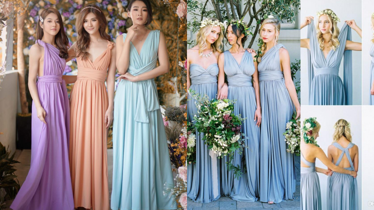 11 Ide Pemakaian Gaun Convertible untuk Bridesmaid. 1 Gaun Cantik, Bermacam Cara Pakainya!