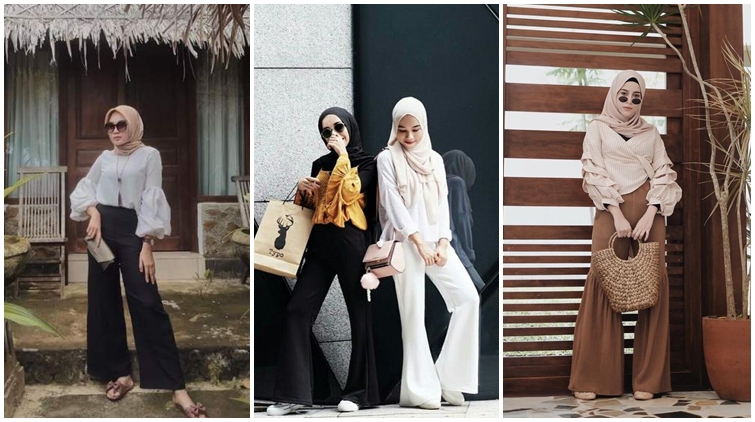 Nggak Takut Kuno, 9 Hijabers Ini Total Banget OOTD Pakai Celana Cutbray!