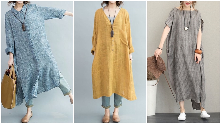 Sedang Ramai Dijual di Olshop, 9 Dress Linen Ini Cocok Buat Penyuka Pakaian Longgar