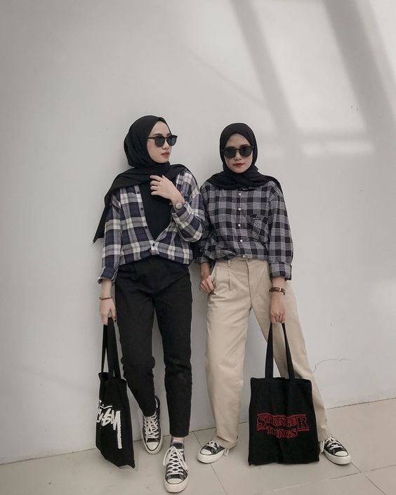 ootd kemeja kotak kotak