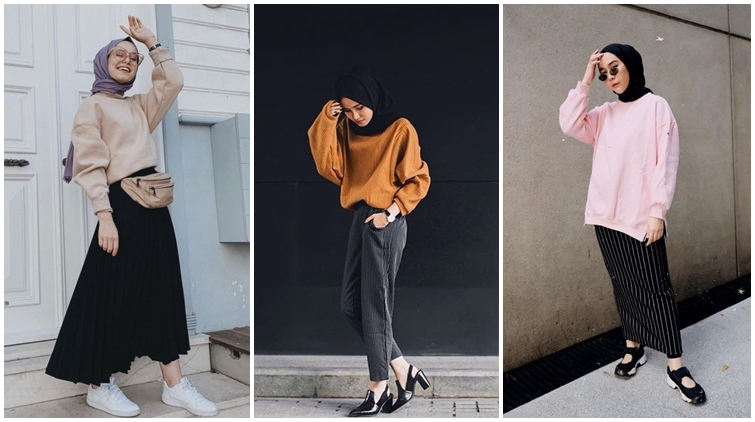 9 Model Sweater yang Cocok Dipadukan dengan Hijab Warna Apapun; Manis dan Kekinian!