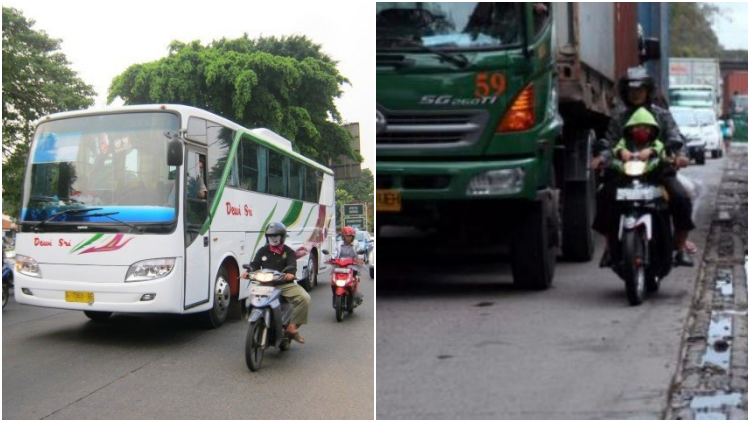 4 Aturan Aman Menyalip Kendaraan Besar Bagi Pemotor. Mesti Sigap, Biar Nggak Kena Blind Spot