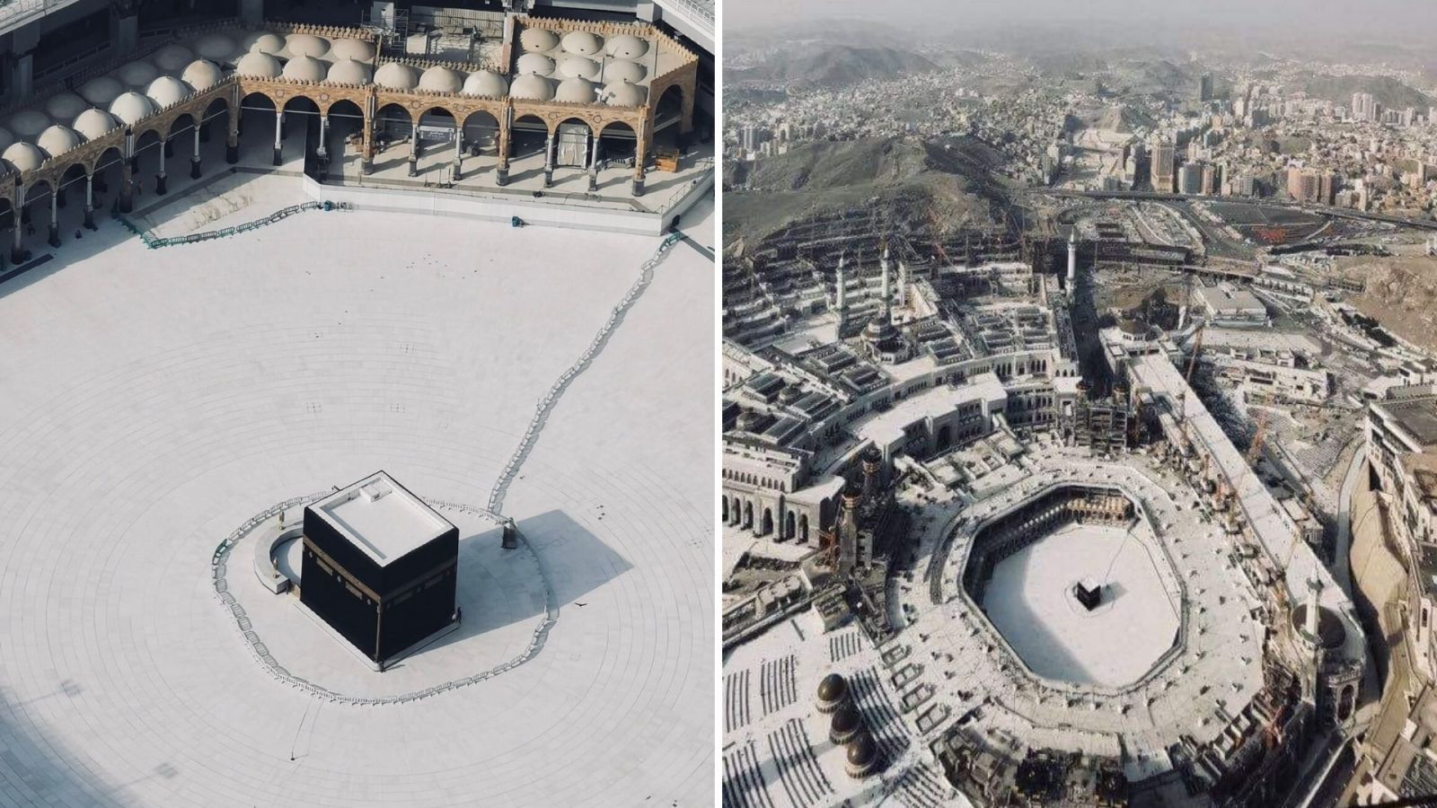 Sepinya Ka’bah Saat Masjidil Haram Disterilkan karena Virus Corona. Pemandangan Langka Nih!