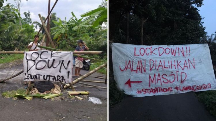 10 Potret Lockdown Dusun di Sleman Ini Menunjukkan Upaya Warga Mencegah Virus Corona