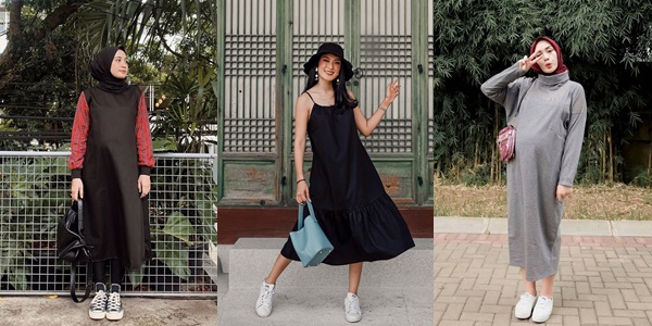 12 Ide Padu Padan Dress dan Sneakers Ternyaman untuk Bumil. Stylish Abis Kayak Masih Gadis~