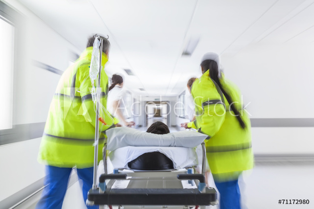 Motion Blur Stretcher Gurney Patient Hospital Emergency