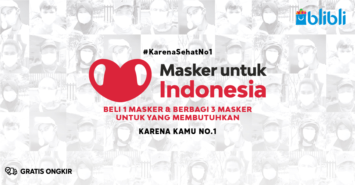 Gandeng Gerakan ‘Masker untuk Indonesia’, Blibli Bagikan Masker Kain ke Masyarakat yang Membutuhkan