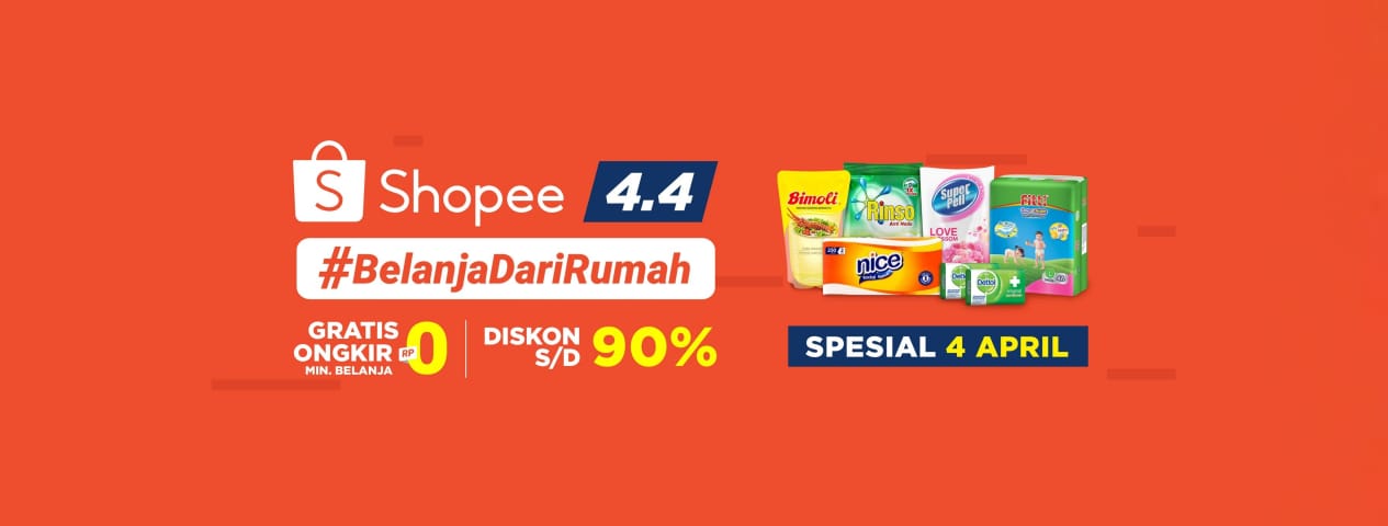 Penuhi Semua Kebutuhan dengan #BelanjaDariRumah. Ada Promo Spesial Gratis Ongkir dan Diskon Sampai 90% dari Shopee!