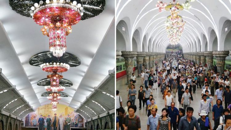 Potret Stasiun Metro di Kota Pyongyang, Korea Utara. Klasik, Elegan dan Terkesan Mewah!