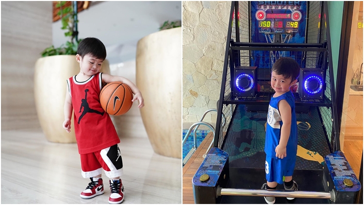 Lagi Suka Main Basket, Sandra Dewi Belikan Raphael Moeis Mesin Basketball. Anak Sultan Emang Beda~