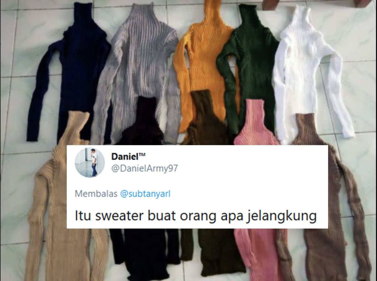 10 Komentar Kocak Warganet Melihat Sweter yang Dijual Online Shop. Muat di Badan Nggak tuh?