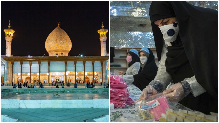 Masjid Megah Shah Cheragh di Iran Disulap Jadi Tempat Produksi Masker. Keren Banget Idenya!