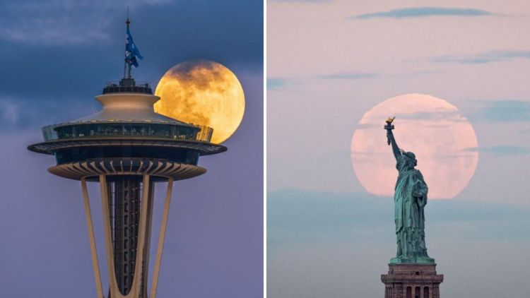 Deretan Foto Flower Moon dari Berbagai Landmark Populer di Dunia. Cantik Banget ya!