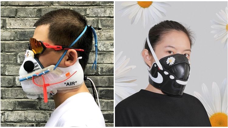 Potret Suami-Istri yang Bikin Masker Berbahan Sneakers Mahal. Rugi Nggak, Ya?